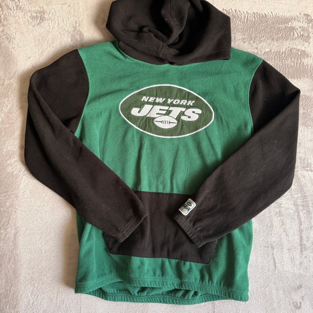 NFL Team‎ Apparel New York Jets Fleece Hoodie Mens Large Green Black Colorblock